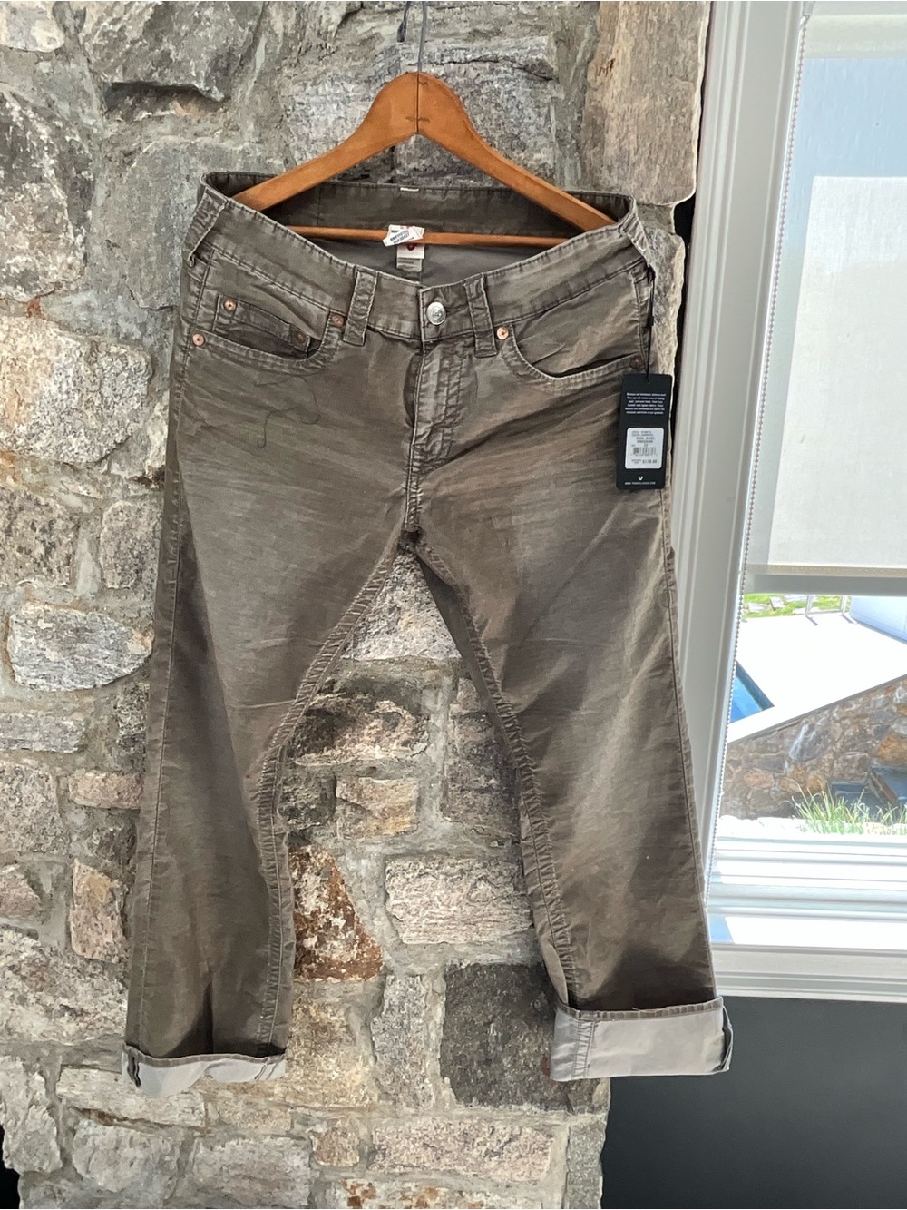 True Religion Men's Taupe Relaxed Jeans